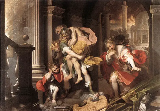 Fuga de Troya por Federico Barocci